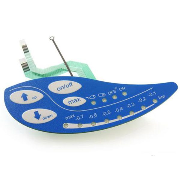 Membrane switch, thin film control panel with LED indicator light